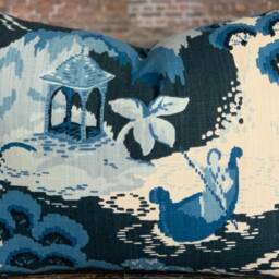 Designer Pillow Cover, Madcap Cottage, Road To Canton, Ocean - thumbnail 2