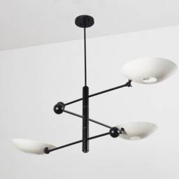 Orbital Brass Pendant Light, Mid Century Sputnik Chandelier, Custom Length - thumbnail 2