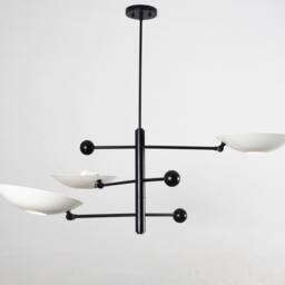 Orbital Brass Pendant Light, Mid Century Sputnik Chandelier, Custom Length - thumbnail 3