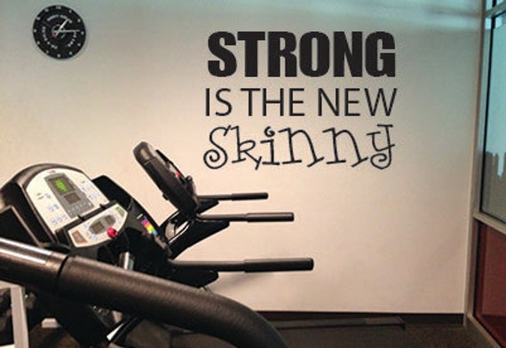 "strong Is The New Skinny, Wall Decor Vinyl Decal Gym Workout Motivation Quote 13""x19" - image 1