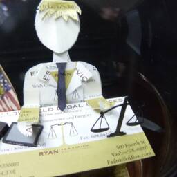 Lawyer Business Card Sculpture Attorney Desk With Usa Flag - thumbnail 4