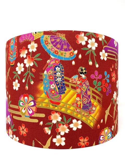 Geisha Lampshade Red Oriental Light Shade For Table/Ceiling Lamps - image 1