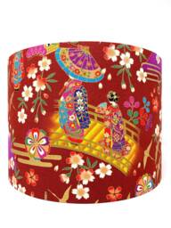 Geisha Lampshade Red Oriental Light Shade For Table/Ceiling Lamps - thumbnail 1