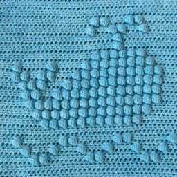Handmade Baby Blanket Whale Design - thumbnail 2
