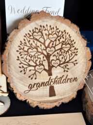 Personalized Engraved Wood Slice Family Tree, Grandparent Gift - thumbnail 1
