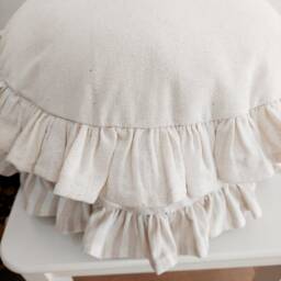 Bohemian Linen Striped Pillow Cover Round Frill Edge Cushion - thumbnail 2