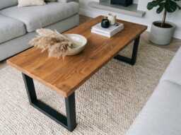Minimalist Light Wood Coffee Table - Natural Finish, Bespoke 80-180cm, Handmade in Somerset Uk, Free Delivery
