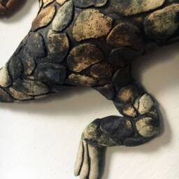 Ceramic Gecko Wall Sculpture, Handmade Fireclay Lizard Art - thumbnail 4