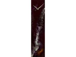 Dark Red Wall Clock Abstract Art, Maroon Home Decor, Contemporary Decor Glass Gift For Nan, Not Resin Clock, Fused - thumbnail 1
