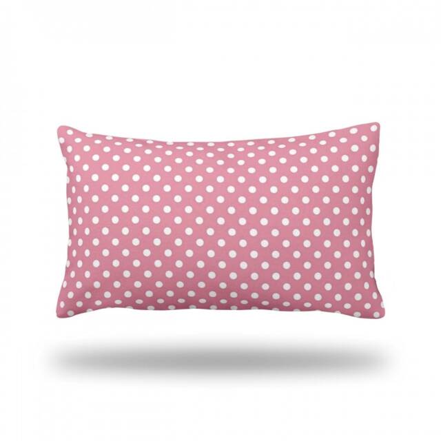 "Polka Dots On Pastel Pink - Decorative Throw Pillow, Pillow Cover, Case Rectangle 13"" X 22"