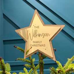 Christmas Tree Topper - Star Personalised Silver Rose Gold - thumbnail 2