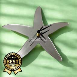 Etched Starfish Shaped Clocks - Custom Colours & Woods, Sizes & Personalised Engraving Option - thumbnail 1