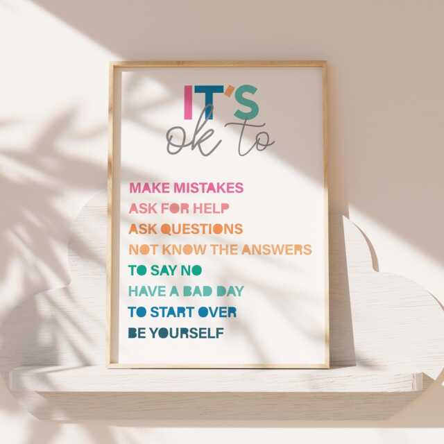 Girls Motivational Wall Art, Affirmation Print, Bedroom Decor, Art Educational Playroom, Colourful, Rainbow - image 1