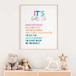 Girls Motivational Wall Art, Affirmation Print, Bedroom Decor, Art Educational Playroom, Colourful, Rainbow - thumbnail 2