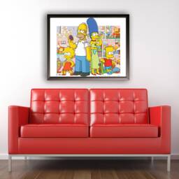 The Simpsons, Homer, Marge, Liza, Bart, Maggie, Original Artwork Canvas, Prints, Collectible.digital Mix-Media Art - thumbnail 1