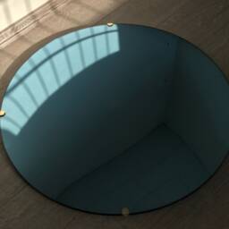 Handcrafted Blue Convex Wall Mirror Space Age Decor - thumbnail 4