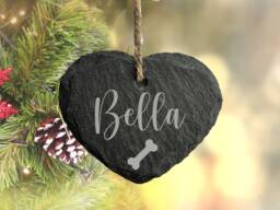 Personalised Christmas Decoration, Dog Hanging Tree Gift For Dogs, Slate 2 - thumbnail 1