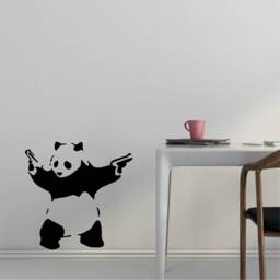 Banksy Panda Removable Vinyl Wall Decal Stickers Home Decor Art - thumbnail 2