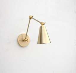 Brass Adjustable Wall Sconce Light, Solid Swivel Ul Listed No.0135