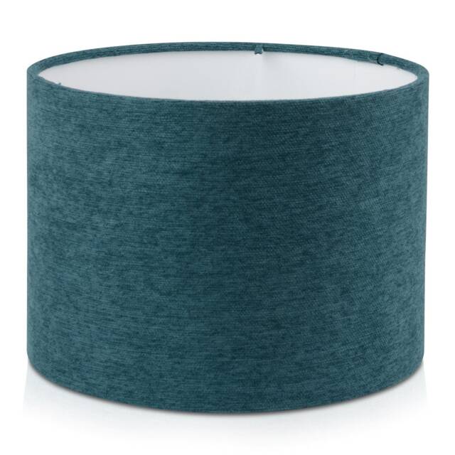 Teal Green Chenille Drum Lampshade, Minimalist Home Decor, Handmade UK Light Shade - image 1