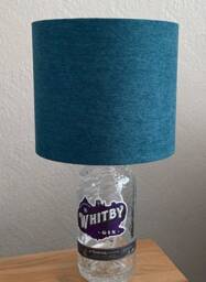 Teal Green Chenille Drum Lampshade, Minimalist Home Decor, Handmade UK Light Shade - thumbnail 2
