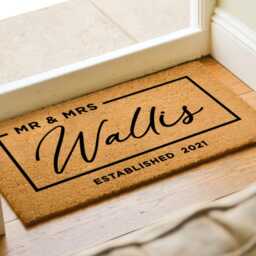 Custom Engagement Doormat - Mr & Mrs Surname Personalized Name Mat Porch Decor Wedding Gift - thumbnail 2