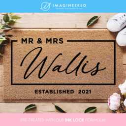 Custom Engagement Doormat - Mr & Mrs Surname Personalized Name Mat Porch Decor Wedding Gift - thumbnail 1