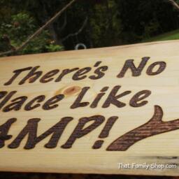 Camping Signs Decor Rustic Wood, Welcome Plaque, Deer, Hunting, Cabin Wall Hanging - thumbnail 3