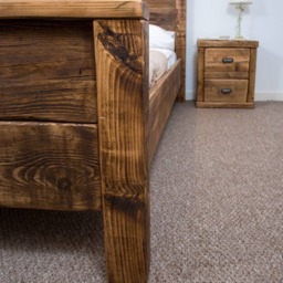 The York Bed Frame Chunky Reclaimed Pine Wood With Footboard All Sizes Available Free UK Delivery. Extra Thick 4.5cm Slats - thumbnail 3