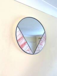 Art Deco Red Round Mirror - Cranberry Fizz