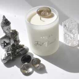 Smokey Quartz Crystal Candle Aromatherapy Essential Oils, Natural Soy Wax - thumbnail 3