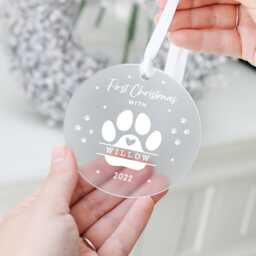 Personalised Puppy's 1st Christmas Decoration, First Puppy Gift, Dogs Gift Ornament, New Gifts, Dog Xmas - thumbnail 3