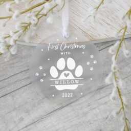 Personalised Puppy's 1st Christmas Decoration, First Puppy Gift, Dogs Gift Ornament, New Gifts, Dog Xmas - thumbnail 2