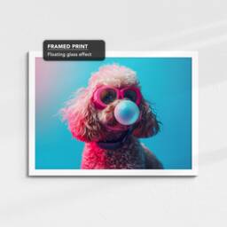 Cockapoo Blowing Gum Shades Pet Animal Abstract Modern Lovers Dog Dogs Wall Art Framed Canvas Poster Print, Home Kitchen Office Decor - thumbnail 3