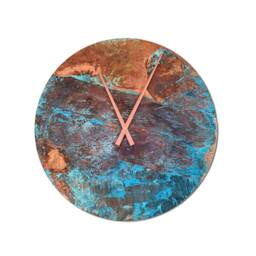 Extra Large Wall Clock - 30 Inches. Round Copper Clock. Home Decor. Patina Copper. Art. Handmade Clocks. Artistic - thumbnail 3