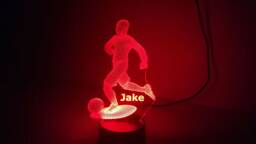 Personalised Football Night Light - Children's Kids Bedroom Boys Room Led Birthday Gift Christmas