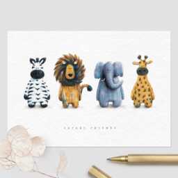 Zebra Baby Gift Set - Plush Toy, Art Print & Bag - thumbnail 3