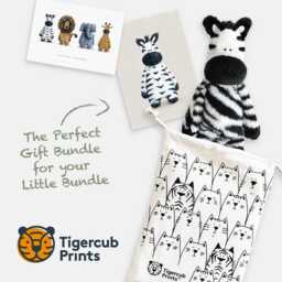 Zebra Baby Gift Set - Plush Toy, Art Print & Bag - thumbnail 2