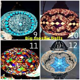 16 Ball Mosaic Lamps, Morocco Lantern, Chandelier, Turkish Light, Hanging Lamp, Lighting, Mosaic Lamp, Mosaic Glass, Morocco Lighting - thumbnail 4