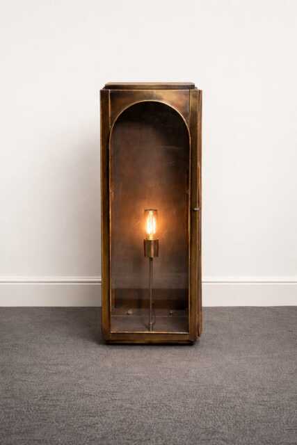 30 Inches Handmade Brass Outdoor Wall Lantern - Dark Bronze Exterior Light With Fiberglass Panels Custom Size & Finish Sconce - image 1