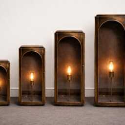 30 Inches Handmade Brass Outdoor Wall Lantern - Dark Bronze Exterior Light With Fiberglass Panels Custom Size & Finish Sconce - thumbnail 4