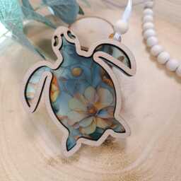 Sea Turtle Gift - Friendship Stained Glass Christmas Tree Ornament The Journey Suncatcher - thumbnail 4