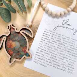 Sea Turtle Gift - Friendship Stained Glass Christmas Tree Ornament The Journey Suncatcher - thumbnail 3
