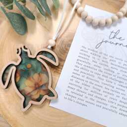 Sea Turtle Gift - Friendship Stained Glass Christmas Tree Ornament The Journey Suncatcher - thumbnail 1