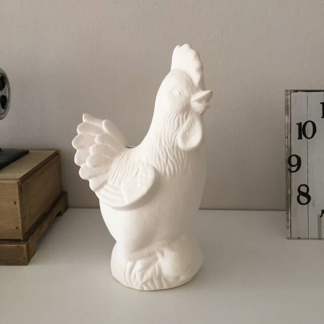 Rooster Cash Box, Ready To Paint, Ceramic Bisque, Figurine, Coin Bank, Piggy Banks, Diy Project, Toys, Art Statues - image 1