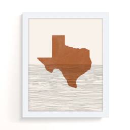 Boho Decor - Texas Mid Century Wall Art, Minimalist Art & Abstract Print, State Map Print - thumbnail 3