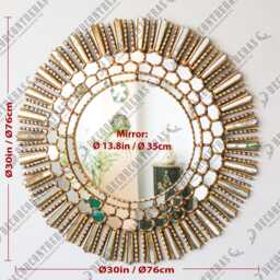 Gold Sunburst Wall Mirror 30 - thumbnail 4