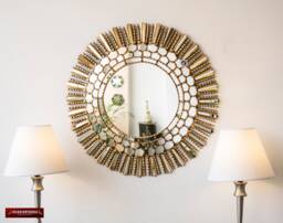 Gold Sunburst Wall Mirror 30