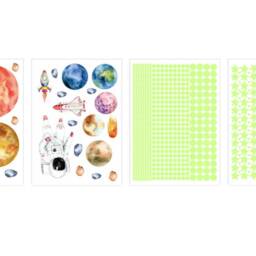 Glow in The Dark Space Wall Stickers. Comets, Ufo, Rockets, Spaceman, Shuttle, Asteroids, Planets, Saturn, Stars. Kids Bedroom Galaxy Decor - thumbnail 2