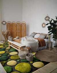 Hand Tufted Wool Rug, Pebble Moss Design, Oushak Style Hallway Runner - thumbnail 1